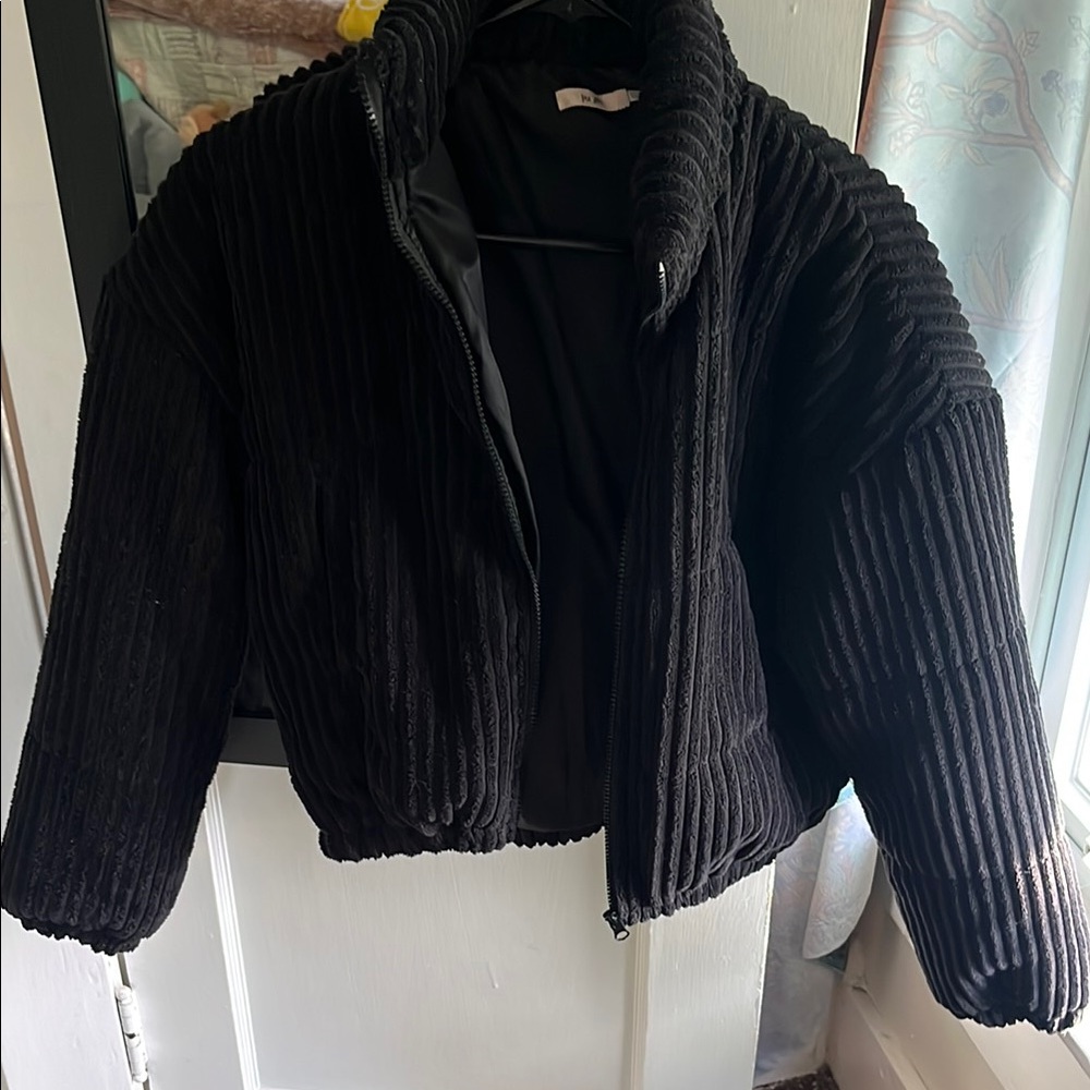 Black Corduroy Women's puffer